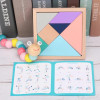 Hot Kids Montessori Wooden Toys Macaron Blocks Learning Toy Baby Music Rattles Graphic Colorful Wooden Blocks Educational Toy