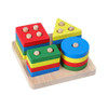 Hot Kids Montessori Wooden Toys Macaron Blocks Learning Toy Baby Music Rattles Graphic Colorful Wooden Blocks Educational Toy