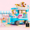 Brain-Boosting Wooden Blocks Set: Ice Cream Truck Decor DIY Kit Mini Street Scene For Boys and Girls