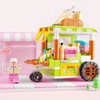 Brain-Boosting Wooden Blocks Set: Ice Cream Truck Decor DIY Kit Mini Street Scene For Boys and Girls