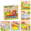 Baby Toys Wooden Blocks Six Side Cube Jigsaw Puzzles Game Animal Fruit Traffic Cognition Puzzle Montessori Educational Toys