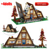 1037pcs LOZ City Mini Town Wooden Villa Building Blocks DIY Friends House MOC Architecture Bricks Toys for Children Gift