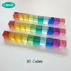 Wooden House Acrylic Lucent Cubes Kids Stacking Blocks Translucent Rainbow Gem Stone Stacker Open Ended Toys for Children