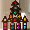 Large Wooden Fairy Tale Windows Blocks with Sparkling Stone Acrylic Toy Gems Transparent Window Stacking Blocks for Children