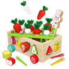 Wooden Shape Matching Toy Carrot Fruit Game Intelligence Car Montessori Educational Building Blocks Stimulate Baby's Interest