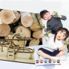 3D Wooden Puzzle DIY Assemble Mechanical Marble Run Gear Model Building Kit Steam Science Puzzles Educational Toys Gift for Kids