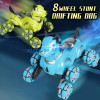 Realistic Appearance Off Road Climbing RC Stunt Dog 3D Rotate Smart Programming Auto Demo Eight Wheel Radio Control Animal Dog