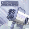 Gatling Bubble Gun 64/69 Holes Light Upgraded Electric Flashing Bubble Machine Rainbow Rocket Launch Outdoor Toys for Children