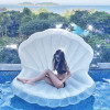 Giant Inflatable Toys Seashell with Pearl Ball Swimming Pool Float Inflatable Toys Chair Bed Outdoor Summer Beach Party Mattress