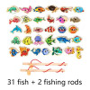 Magnetic Fishing Game Marine Life Cognition Color Number Wooden Toys for Children Montessori Early Educational Parent-child Game