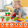 Montessori Wooden Toy Includes Color Sorting ,Pulling Carrots, Fishing, Insect Catching Games, Fine Motor Skills Toy