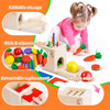 Montessori Wooden Toy Includes Color Sorting ,Pulling Carrots, Fishing, Insect Catching Games, Fine Motor Skills Toy