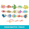 Montessori Educational Wooden Toys Magnetic Fishing Toy for Baby Cartoon Marine Life Cognition Fish Parent-Child Interactive Toy