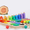 Wooden Bead Splint Game Color Shape Educational Toy Ball Fishing Activity Early Education Montessori Boys Girls Children's Toys