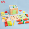 Montessori Toy 6 in 1 Intelligence Box Learning Education Game for Kids Wooden Matching Sorting Fishing Game for Children Gift
