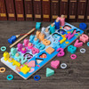 Kids Montessori Wooden Toys Multifunctional Fishing Logarithmic Board Alphabet Number Matching Game Puzzle Early Education Toy