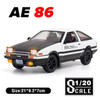 Scale 1/20 Initial D AE86 Metal Diecast Alloy Toy Cars Model Trucks For Boys Children Pull Back Toys Vehicles Hobbies Collection