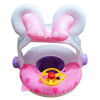 Cartoon Cute Baby Swimming Ring with Sunshade Pool Float Inflatable Swimming Circle Baby Seat Swimming Pool Toys