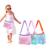 Beach Toy Mesh Bag Kids Shell Storage Bag Beach Toy Seashell Bag Mesh Pool Bag Sand Toys Swimming Accessories for Boys and Girls