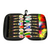 Portabale Fly Fishing Lure Spinner Spoon Bait Foam Box Trout Flies Fishook Fish Hook Hard EVA Storage Case Container Bag