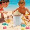 Beach Toys With Mesh Bag 12 Pcs Sand Castle Toys Large Size Sandbox Toy Set Summer Beach Toys Enhance Hand-Eye Coordination For
