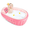 Inflatable Baby Bathtub Chair Cute Bear Infant Bathing Seat Tubs Non Slip Swimming Pool Toddler Portable Foldable Shower Basin w
