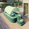 Inflatable Kid Swimming Pool with Awning Thicken PVC Large Children's Paddling Pool with Slide Outdoor Swimming Pools for Family