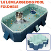 1.6M/1.8M Swimming Foldable Pool Pet Dog Frame Bathtub Collapsible Bathing for Large Dogs Thickened Wear-Resistant