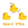 Ovly Little Yellow Duck with Squeeze Sound Bath Toy Soft Rubber Float Cute Duck Play Bath Christmas Gift For Children Kids Baby