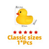 Ovly Little Yellow Duck with Squeeze Sound Bath Toy Soft Rubber Float Cute Duck Play Bath Christmas Gift For Children Kids Baby