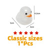 Ovly Little Yellow Duck with Squeeze Sound Bath Toy Soft Rubber Float Cute Duck Play Bath Christmas Gift For Children Kids Baby