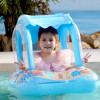 Baby Swimming Float with Sun Canopy Toddler Inflatable Swim Ring Pool Toys for 0-5Y Float Seat Kids Outdoor Water Fun Toys