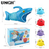 UNGH Baby Cute 3D Shark Animal Floating Bath Toy Montessori Swimming Water Toys Soft Rubber Float Squeeze Sound Kid Wash Play