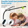 Double Head LED Clip Desk Lamp Architect Table Lamp for Home Office Lighting 3 Color Mode and 10 Dimmable Eye Protect Desk lamps