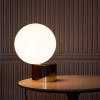 Nordic modern table lamp circular glass decorative bedside lamp bedroom study hotel engineering circular ball desk lamp