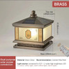 DLMH Outdoor Solar Post Lamp Vintage Creative Chinese Brass Pillar Light LED Waterproof IP65 for Home Villa Courtyard