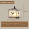 AOSONG Outdoor Electricity Post Lamp Vintage Creative Chinese Brass Pillar Light LED Waterproof IP65 for Home Villa Courtyard