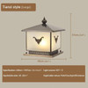 AOSONG Outdoor Electricity Post Lamp Vintage Creative Chinese Brass Pillar Light LED Waterproof IP65 for Home Villa Courtyard