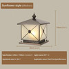 AOSONG Outdoor Electricity Post Lamp Vintage Creative Chinese Brass Pillar Light LED Waterproof IP65 for Home Villa Courtyard
