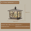Hongcui Outdoor Electricity Post Lamp Vintage Creative Chinese Brass Pillar Light LED Waterproof IP65 for Home Villa Courtyard