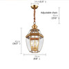 ULANI Brass Garden Pendant Lamp Copper LED Waterproof IP65 Outdoor Modern E27 220V 110V Porch Courtyard Balcony