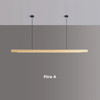 Wooden Pendant Lights Hanging Lamp Modern Table LED Long Linear Light Kitchen Island Lighting for Dining Living Room Office