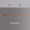 Wooden Pendant Lights Hanging Lamp Modern Table LED Long Linear Light Kitchen Island Lighting for Dining Living Room Office