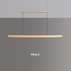 Wooden Pendant Lights Hanging Lamp Modern Table LED Long Linear Light Kitchen Island Lighting for Dining Living Room Office