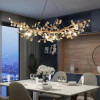 Modern Kapok Flower Living Room Chandelier Glass Crystal Pendant Lamp Dining Room Bedroom Hanging Light Lustre Decor Fixtures