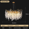 Modern Crystal Chandeliers Gold Money Tree Branch Pendant Lighting Light Fixtures for Living Room Indoor Creative Lighting
