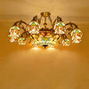 FUMAT Chandelier Tiffany-Style Pendant Light Stained Glass Luster Shade LED Ceiling Lights Chandelier Kitchen Living Room Lamp