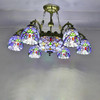 FUMAT Chandelier Tiffany-Style Pendant Light Stained Glass Luster Shade LED Ceiling Lights Chandelier Kitchen Living Room Lamp