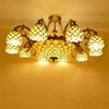 FUMAT Chandelier Tiffany-Style Pendant Light Stained Glass Luster Shade LED Ceiling Lights Chandelier Kitchen Living Room Lamp