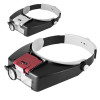 LED Illumination Head-Mounted Magnifier 1.5X 3X 8.5X 10X Helmet Style Magnifying Glass Jewelry Watch Maintenance Read Magnifier
